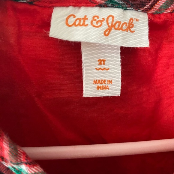 Girls red plaid dress - Picture 3 of 3